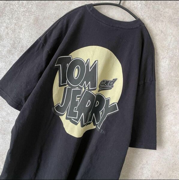 トムアンドジェリー　半袖Tシャツ　ビックプリント　黒　Mサイズ