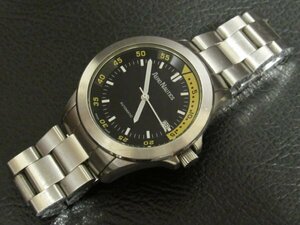  aero no-tik Poseidon AERO NAUTICS SWISS MADE AN4-50 black × yellow mechanical self-winding watch ( hand winding attaching ) back skeleton 