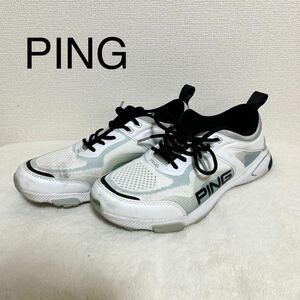 PING pin sneakers white 26.5cm men's spike less sneakers 