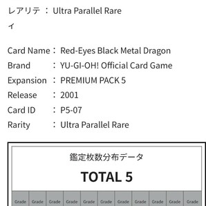 現存1枚 ARS 10+ レッドアイズ・ブラックメタルドラゴン ウルトラパラレルレア UPR P5-07 2001 遊戯王OCG 鑑定品 PSA Yu-Gi-Oh!の画像6