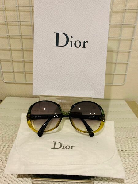 【美品】Christian Dior ディオール 度入り　色付きメガネ　サングラス　近視　軽め