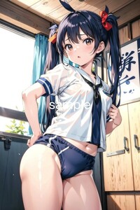 美少女 JK ブルマ 制服 美尻 写真 光沢 ポスター A4サイズ 高画質 イラスト