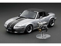 絶版ラスト！！【イグニッションモデル】 1/18 ユーノス　ロードスター　(NA) Silver With Engine　WEB限定 [IG3202]★未開封新品！_画像1