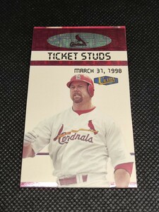 1998 FLEER ULTRA TICKET STUDS MARK McGWIRE マーク・マグワイア