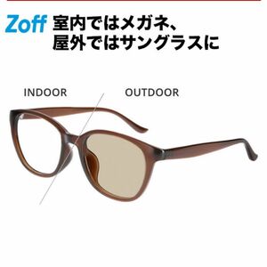 【WEB限定】ウェリントン型 調光サングラス（ブラウン）｜Zoff ゾフ UVカット