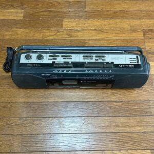  Showa Retro SHARP( sharp ) radio-cassette QT-Y23 stereo double radio-cassette 