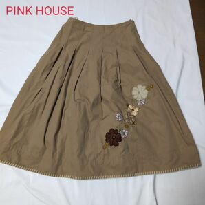PINK HOUSE　　ピンクハウス　フレアスカート　花柄　刺繍