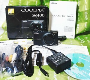 [ б/у камера рабочее состояние подтверждено ]COOLPIX Nikon S6100 Nikon компактный цифровой фотоаппарат цифровая камера Coolpix черный цифровая камера 