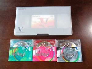 Mini Disc 3個セット　SONY120 VHS ビデオテープ１個　新品