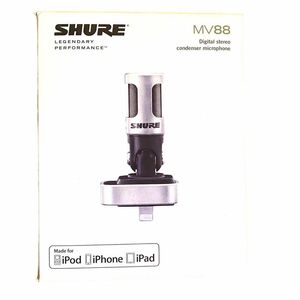 新品未開封 SHURE シュア MV88 iPhone用 ios用 iPad コンデンサー ステレオマイク マイクロフォン 国内正規品