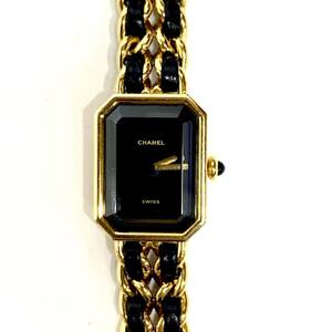 CHANEL Chanel Premiere wristwatch Gold black face quartz 