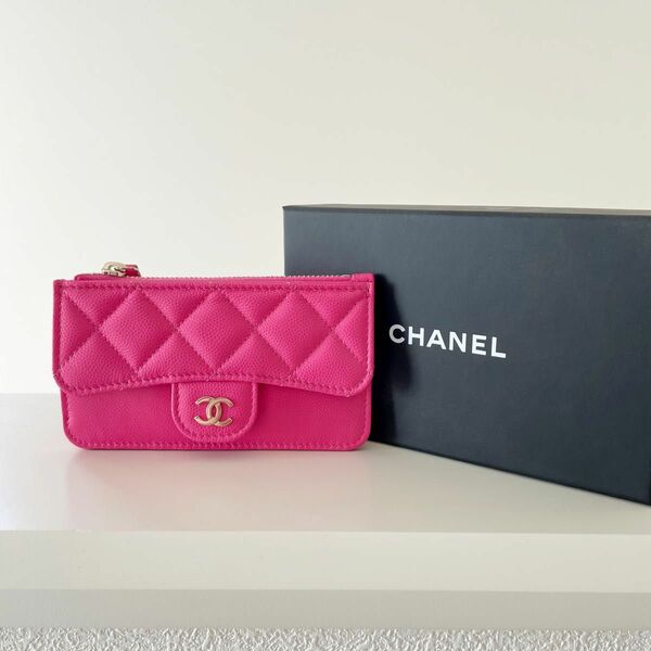 CHANEL フラグメントケース　コインケース ミニウォレット シャネル ピンク　新品　財布　コンパクト財布　コンパクトウォレット