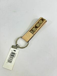 coach Coach signature key holder key ring beige 