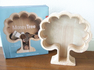 新品☆kikkerland☆マネーツリーバンク貯金箱　キッカーランド金のなる木usaアメリカ北欧money tree bank木製ナチュラル可愛いレトロ70s