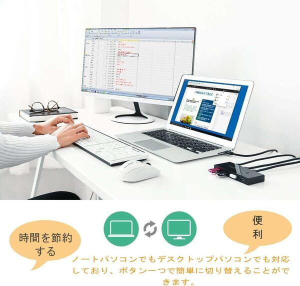 　セレクター 4USBポート USB切り替え機 PC2台用 高速転送