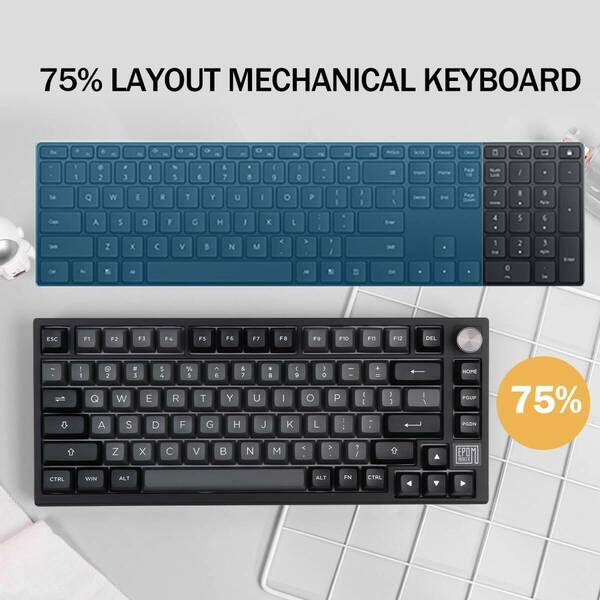 メカニカルゲーミングキーボード 75% 80キー 3接続モード ホットスワップ