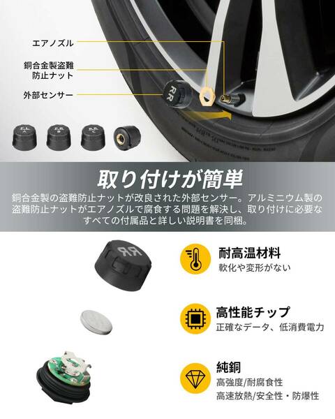 車用ワイヤレスリアルタイムタイヤ空気圧&温度モニタリングシステム 新登場！ ユー