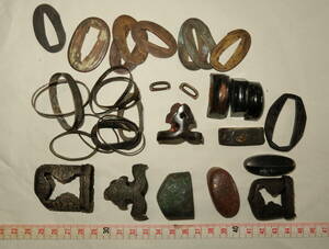  sword fittings. chestnut type. cut feather. scabbard metal fittings. other.. sword . sword fittings netsuke armor 