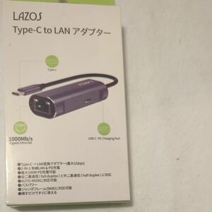 Lazos L-CTL-PD Type C to LAN 変換アダプター 変換 TypeC LAN 配線 タイプC 有線LAN 