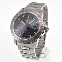 △ ジン Sinn 303 AUTOBAHN クロノグラフ デイデイト 自動巻き メンズ 美品 H#128708_画像2