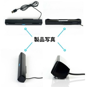 サウンドバー ミニ スリム スピーカー ブラック 高音質 おしゃれ PC USB 小型 コンパクト パソコン USB給電 接続 ゲーム ZOOM 小さいの画像6