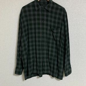 SIZE 1 20SS COMOLI レーヨン オープンカラーシャツ GREEN コモリ Rayon Open Collar Shirt グリーン チェック R01-02006