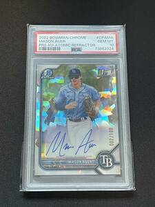 ※PSA10※ Mason Auer【MLB 2022 Bowman Chrome】1st Bowman Auto Atomic Refractor #/100 | 活躍中