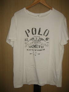 Polo by Ralph Lauren　ポロ・ラルフローレン　白Ｔシャツ　胸プリント　ＸＬサイズ