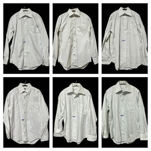 【６枚セット】ポールスミス ドレスシャツ 長袖 ワイシャツ　Shirt ボタンダウン コットン ブラウス サイズS　白ベース お買い得！！！