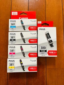 キャノン純正インク５個 Canon BCI-380XL/381XL 新品、未使用