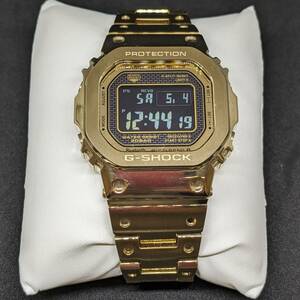 #3508 CASIO カシオ G-SHOCK Gショック GMW-B5000GD-9JF フルメタル ゴールド 電波腕時計 コマあり 箱付 現状保管品