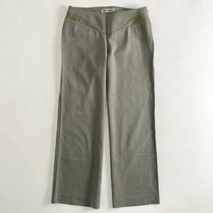 ○ 25d14 ISSEY MIYAKE イッセイミヤケ レース切替 カジュアルパンツ ボトム クロップドパンツ 伸縮素材 IM41FF022 サイズ1 レディース