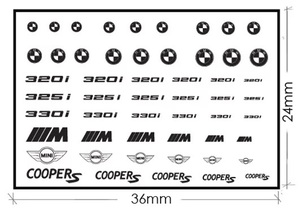 ◆◇ZoomOn Model【ZD024】1/24 BMW ロゴ メタルステッカー◇◆