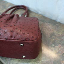 JRA MARC OSTRICH LEATHER HAND BAG MADE IN JAPAN/JRAマーク付オーストリッチレザーハンドバッグ_画像7