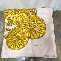 CHANEL COCO MARC SILK100% LARGE SIZE SCARF MADE IN ITALY/シャネルココマークシルク100%大判スカーフ_画像4