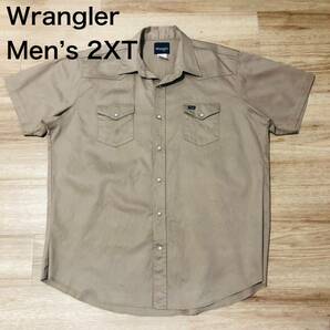 【送料無料】Wrangler チノ半袖シャツ　カーキ　メンズ2XTサイズ　ラングラーワークシャツ