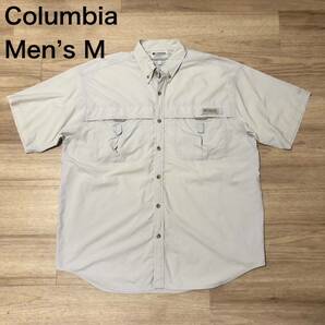 【送料無料】Columbia PFG半袖シャツ　アイボリー　メンズMサイズ　コロンビアアウトドアフィッシングシャツ登山