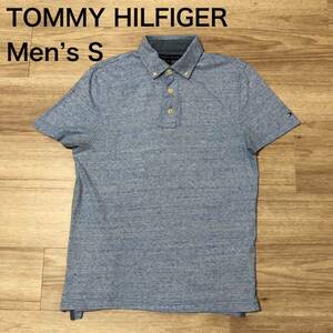 【送料無料】TOMMY HILFIGER半袖ポロシャツ 青　メンズSサイズ　トミーヒルフィガー