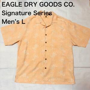【送料無料】EAGLE DRY GOODS CO. Signature Seriesシルク100%アロハシャツ　メンズLサイズ　ハワイアン半袖シャツ絹