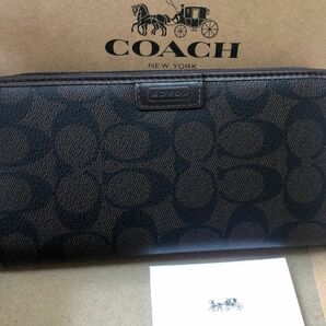 【新品未使用】COACH メンズ　長財布　シグネチャー ブラウン 人気