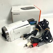 SONY ソニー Handycam ハンディカム HDR-CX680 デジタルビデオカメラ ホワイト 本体 外箱 現状品 ジャンク y-051502_画像1
