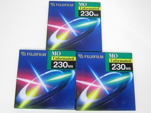  Fuji film 3.5 type light magnetism disk MO 230MB Anne format 3 pieces set 