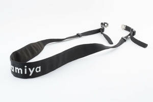 美品 Mamiya マミヤ M645等 ストラップ 金具付き 黒色 ブラック 白色 ホワイト フィルムカメラ Camera strap フイルム ショルダー 605