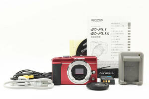 美品 Olympus E-PL1 12.3MP ミラーレス デジタル カメラ ボディ シャッター回数1508 レッド ボディ オリンパス 788