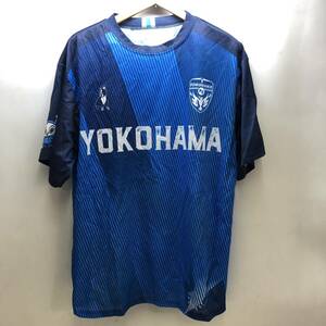♪サッカージャンキー 横浜FC YOKOHAMA FC 記念ユニフォーム 半袖Tシャツ フリーサイズ ポリ100 ブルー サッカーグッズ 中古品♪C23709