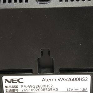 △NEC Aterm WG2600HS2 Wi-Fiルータ PA-WG2600HS2 無線LAN Wi-Fi 通電のみ確認済 現状品△G73576の画像6