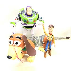 ★Disney ディズニー トイストーリー おもちゃ 3点セット バズライトイヤー ウッディ スリンキー フィギュア 動作確認済み 現状品★C02184