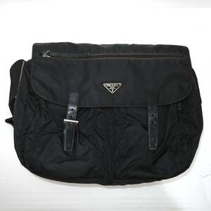  Prada shoulder bag nylon black black NO.50 * Junk 