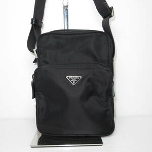  Prada shoulder bag nylon black black NO.55