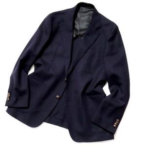 rare L!!! almost unused *Forza Style. place . have on [ universal Language ] Italy made spring summer ho psak woven navy jacket navy blue blaser L